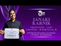 Janaki Karnik - Chef - Optimum Wellness Academy Student Testimonial - English