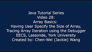 EECS1021 Java Tutorial 28
