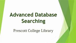 Advanced Database Searching