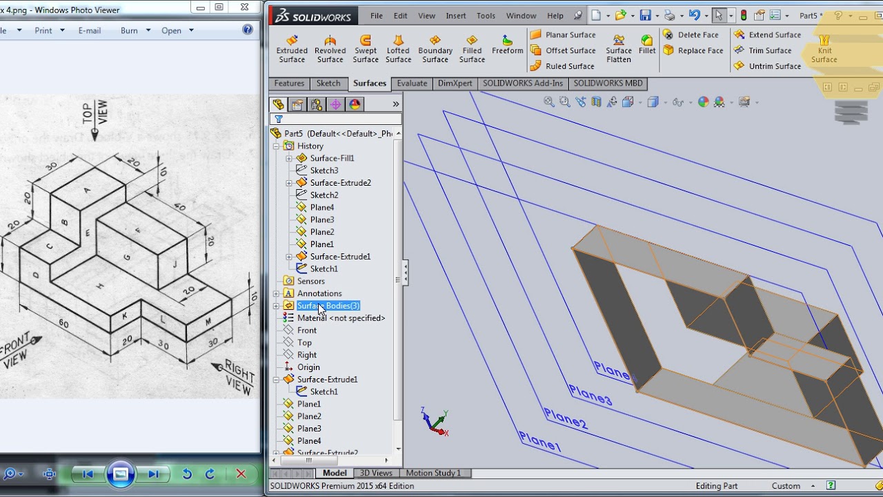 SolidWorks Surface Beginners|Exercise 4|Practice Session Tutorial - YouTube