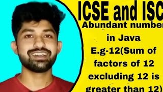 #Abundant number in Java#ICSE and ISC