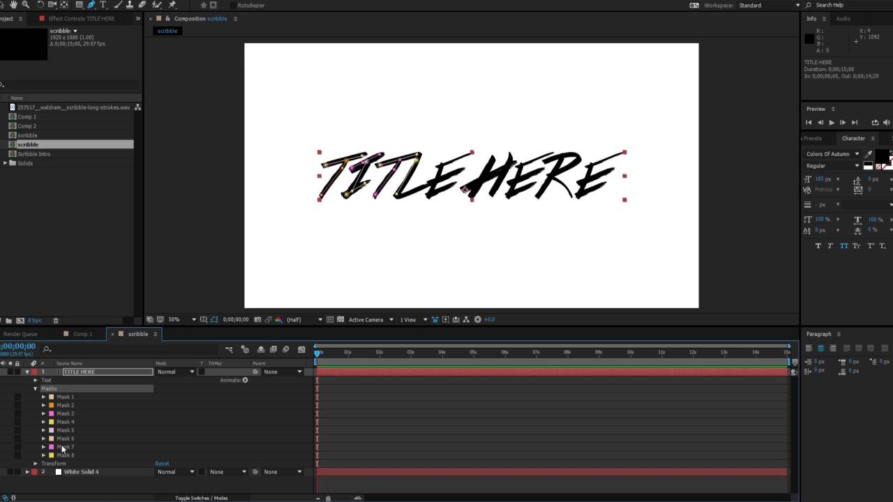 After Effects Tutorial Scribble Intro Youtube
