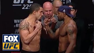Robert Whittaker vs Yoel Romero face-off | WEIGH-INS | UFC 225