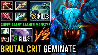 Brutal Critical Geminate Attack +123K Damage Weaver Against Super Basher Carry Faceless Void Dota 2