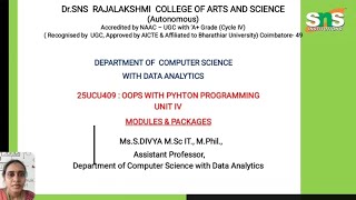 Modules & Packages | Python Programming | SNS INSTITUTIONS