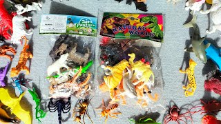 Plastic Wild Animals 3 New Packet Unboxing || 4 Dinosaurs, 4 Cats, 2 Camel, Lion, Tiger, Buffalo,