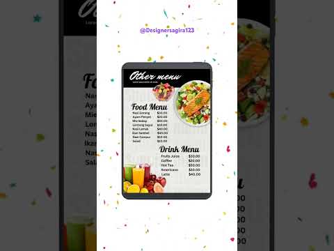 menu card poster design with canva | #shorts #ytshorts #youtube shorts #canva #designersagira