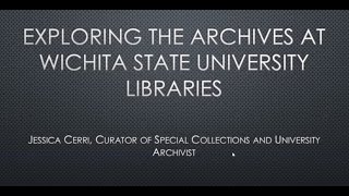 Exploring the Archives Savvy Scholar Workshop