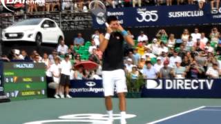 Novak Djokovic impersonates Rafa Nadal in Argentina
