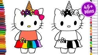 How to Draw UNICORN HELLO KITTY 🦄😻😻🦄| Step by Step | Easy drawing for kids🌈🌈
