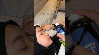 PRANK AYANG LAGI TIDUR DIKASIH BUSA DITANGANNYA😭AUTO CEMONG