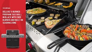 Nexgrill DEluxe 5-Burner Propane Gas Grill w/ Ceramic Rear Burner, and Side Burners (720-0896GA)