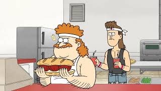 Regular Show - Mordecai And Rigby Visit Death Kwon Do Pizza And Subs For Lunch