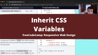 Inherit CSS Variables (Basic CSS) freeCodeCamp tutorial