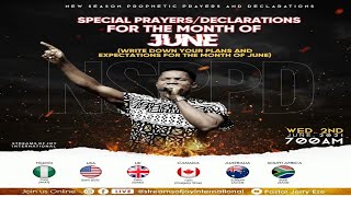 New Season Prophetic Prayers and Declaration [NSPPD]- 2nd June 2021