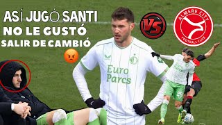 Así Jugó hoy Santiago Giménez vs Almere City 🔴 25.2.2024 !NO LE GUSTÓ SALIR DE CAMBIÓ! 😡😱