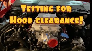 Will the LSA Supercharger fit under the hood? Testing hood clearance on stock Iroc-z hood.