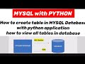 MYSQL with PYTHON: how to create a table in MYSQL Database with python application.