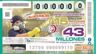 Sorteo Superior No.2495 del Viernes 16 de Diciembre de 2016. \