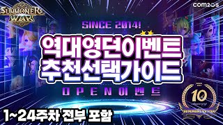 [서머너즈워] 역대급이벤트 영던몹 24X5마리 획득가능! 누가 좋은지 알려드려요 - Summoners War