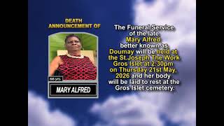 Mary Alfred ~ Short Obituary