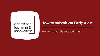 How to submit an Early Alert
