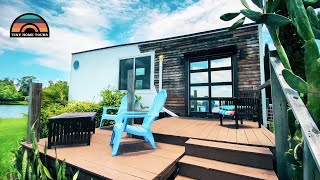 Luxury Open Concept Tiny House With Unique Tiling \u0026 Sliding Garage Door