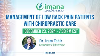 IMANA Webinar: Management of Low Back Pain