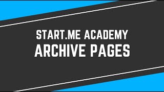 How to Archive Pages