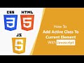 How TO Apply Active Class to Selected Elements