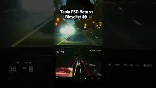 Tesla FSD Beta Responds to Reckless Bicyclist with Superior Safety #shorts #tesla #fsd #technology