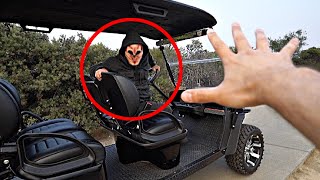We CAUGHT Knock Knock in our Golf Cart! *CHASED*