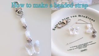 【ハンドメイド】韓国風ビーズストラップ作り🌷 How to make a beaded strap♡ Handmade 핸드메이드