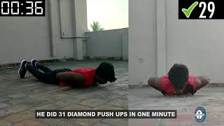 MOST DIAMOND PUSH UPS IN ONE MINUTE