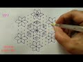 13*7 middle dots rangoli design easy and simple design