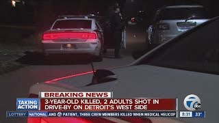 3-year-old girl killed, 2 adults hurt in shooting on Detroit's west side