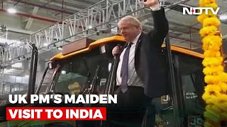 Watch: Boris Johnson Visits JCB Bulldozer Factory In Gujarat