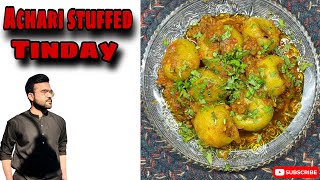 Achari stuffed tniday/ bharwa tinday sabzi recipe by adeen