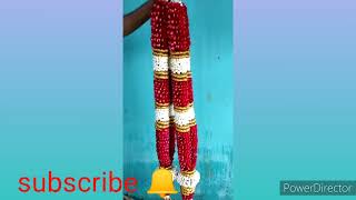 இதழ் ரோஸ் மாலை கட்டுவது எப்படி/red rose garland for wedding//gold ribbon flowers