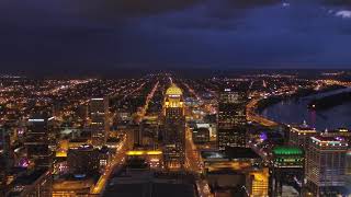 Louisville Kentucky At Night, Louisville 4k, Drone Footage From Above, A Travel Tour UHD