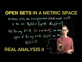 Open sets in a metric space (M,d), with examples, Real Analysis II