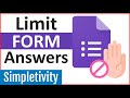 How to Limit Multiple Choice Responses in Google Forms