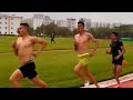 Moroccan runner Soufiane El Bakkali, world champion in the 3000m steeplechase during training