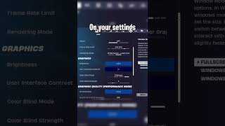 BEST Settings To BOOST FPS In Fortnite CHAPTER 5! #shorts