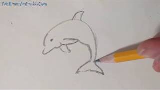 How to Draw a Dolphin In 5 EASY Steps - GREAT for Kids & Beginners