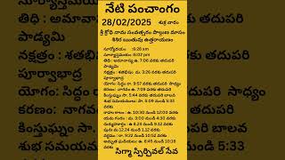 #panchangam #sss #astrology 28/02/2025 నేటి పంచాంగం