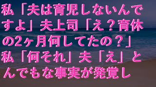 【修羅場】 私「夫は育児しないんですよ」夫上司「え？育休の2ヶ月何してたの？」私「何それ」夫「え」とんでもな事実が発覚し