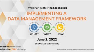 Implementing a data management framework: Introduction to a webinar