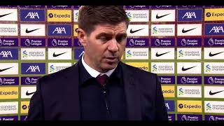 Aston Villa manager Steven Gerrard press conference after Liverpool game