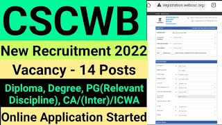 WBCSC RECRUITMENT 2021, TOTAL VACANCY 14 POSTS, ONLINE APPLICATION WBCSC RECRUITMENT 2021 STARTED,